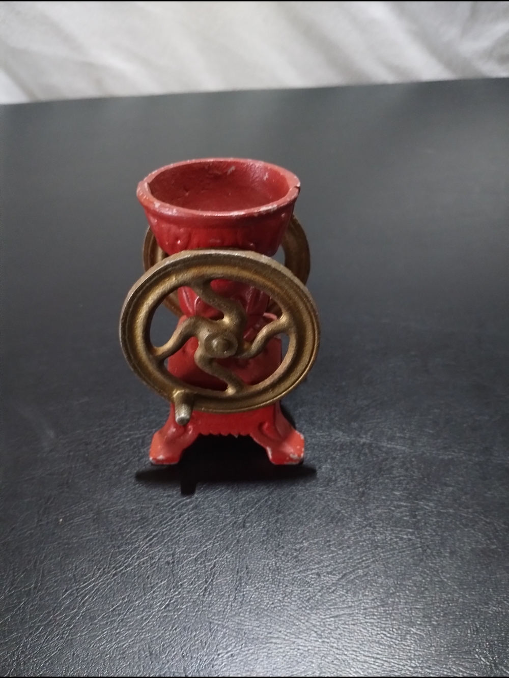 Red Vintage-Style Decorative Grinder Accent